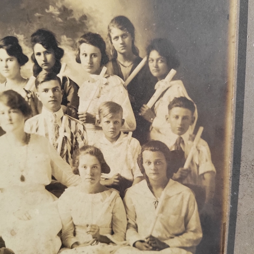 Antique Cabinet Card Sepia Photo Graduation 1920's Professional Pic H 12" W 14" - Picture 4 of 12